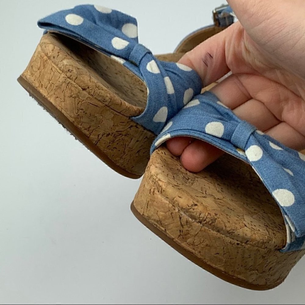 GB Gianni Bini sandals 7 polka dot cork platforms - Picture 9 of 13
